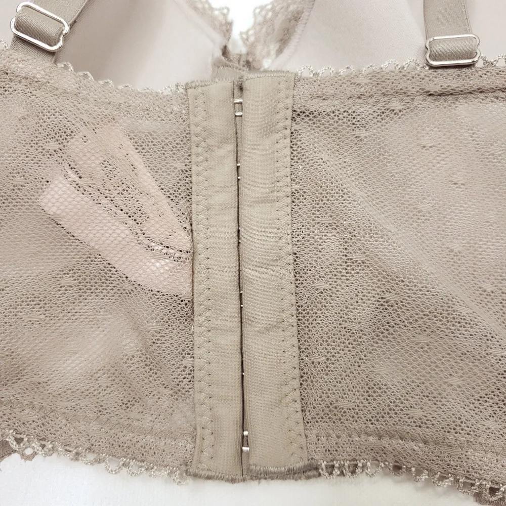 Victoria's Secret lined demi pewter lace bra 34D new with tags - Picture 2 of 4
